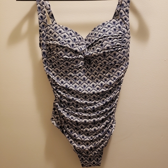 Bond Eye Australia Blue & White Swirl One Piece Swimsuit Blue White Size 6 - Picture 1 of 9